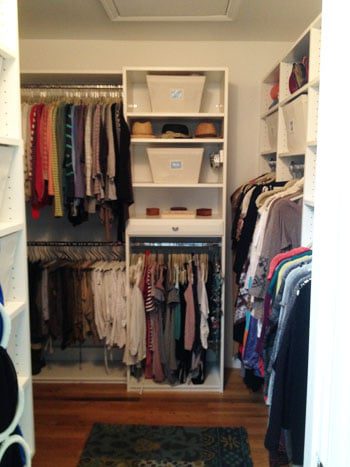 adult closet after organizing