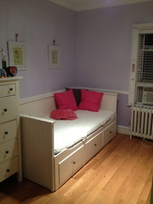 girl's bedroom after organizing v