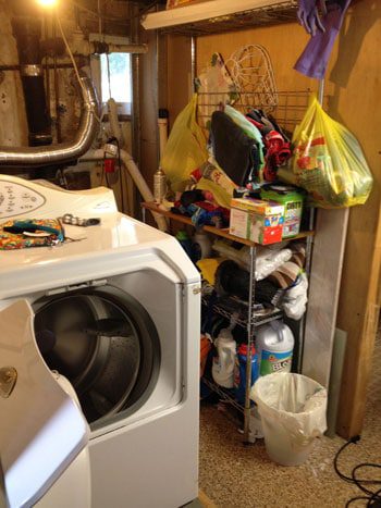 laundry room before organizing